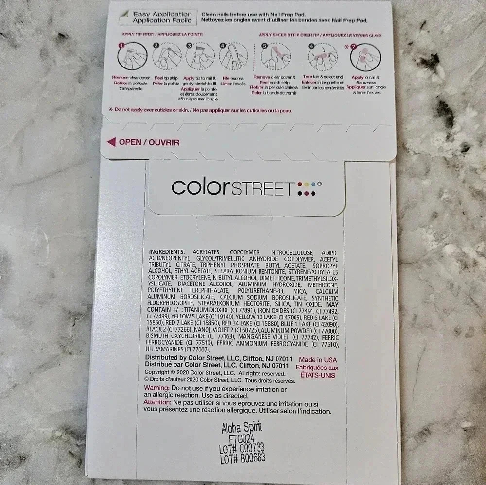 Color Street Nail Polish Strips-Retired Set-Aloha Spirit French Manicure - Picture 2 of 4